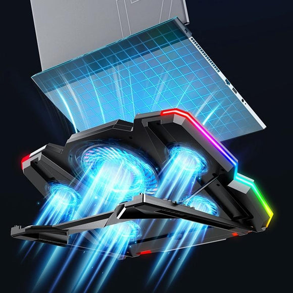 Red Gaming Laptop Cooler With 5V Speed Control-1915197647103332353