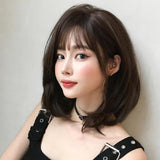 40Cm Short Hair Wig With Bangs For Round Faces-1915197826422411269