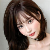40Cm Short Hair Wig With Bangs For Round Faces-1915197826422411270