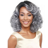 Gray Short Curly Wig With Diagonal Bangs-1915196849824862214