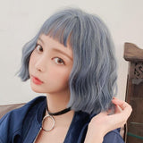 Short Curly Wig For Women - 25Cm Haze Blue-1915196517610819590