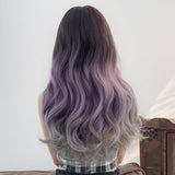 65Cm Big Wave Curly Wig With Full Bangs - Gradient-1915196942472843270