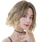 32Cm Short Curly Wig For Women - Natural Look Light Tea-1915196870943182854
