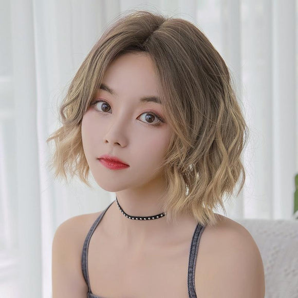 32Cm Short Curly Wig For Women - Natural Look Light Tea-1915196870943182849