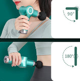 Blue Folding Electric Shock Muscle Massage Gun - Pocket Fascia-1915197957297278981