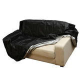 Waterproof Outdoor Bench Cover - Fits 3 Seats - 163X66X89Cm - Black / Silver-1915196976371208192