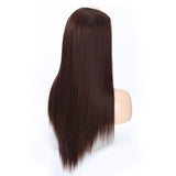 U-Shaped Chestnut Half Wig - Long Straight-1915197279573250050