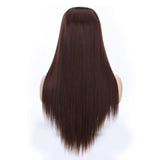 U-Shaped Chestnut Half Wig - Long Straight-1915197279573250051