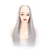 14 Long U-Shaped Half Wig For Straight Hair In Grandma Gray - Us 0906-1915197544430964740