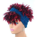Gradient Small Curly Headscarf Wig In 3.Tja1 1Btbug Colour-1915197953430130691