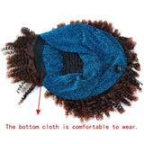 Small Curly Headscarf Wig - Gradient 1B Colour-1915197258203271175