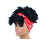 Small Curly Headscarf Wig - Gradient 1B Colour-1915197258203271168