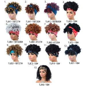 Gradient Small Curly Headscarf Wig In 9.Tjd2 1Bt27 Colour-1915197022865068033