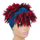 Gradient Small Curly Headscarf Wig In 9.Tjd2 1Bt27 Colour-1915197022865068034