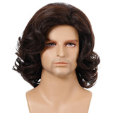 Curly Men Wig With Side Bangs - Short Length-1915197506988412933