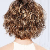 Women Short Curly Wig With Oblique Bangs - Natural Look-1922443394513244163