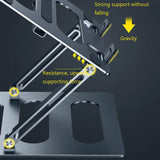 Adjustable Metal Notebook Stand - Gray Desktop Support-1915196691737350149