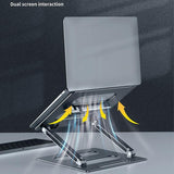 Adjustable Metal Notebook Stand - Gray Desktop Support-1915196691737350150