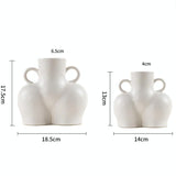 Large Matte White Ceramic Flower Vase For Home Decor-1915197950036938754