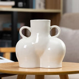 Large White Ceramic Vase For Home Decor With Dried Flower Design-1915197609455259655