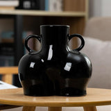 Large Bright Black Ceramic Vase For Home Decor And Dried Flower Arrangements-1915197157586112512