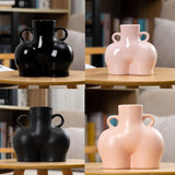 Small Bright Pink Ceramic Flower Vase For Home Decor-1915198388501090305