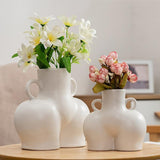 Small Bright Pink Ceramic Flower Vase For Home Decor-1915198388501090310