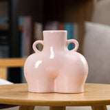 Small Bright Pink Ceramic Flower Vase For Home Decor-1915198388501090304