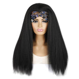 Long Hair Turban Headband With Corn Beard Wig In 1B Colour-1915197817987665925