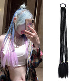 Vibrant Braid Hair Band With Corn Silk Dreadlocks And Ponytail - Colour 1-1915198323753619456
