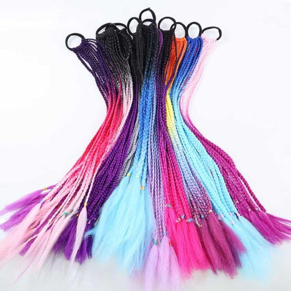 Vibrant Braid Hair Band With Corn Silk Dreadlocks And Ponytail - Colour 08-1915197640086261761