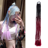 Vibrant Braid Hair Band With Corn Silk Dreadlocks And Ponytail - Colour 08-1915197640086261765