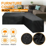 Waterproof Outdoor Corner Sofa Cover - 155X95X68 Black-1915196660586254340