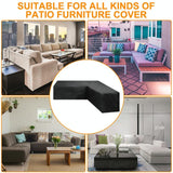 Waterproof Outdoor Corner Sofa Cover - 155X95X68 Black-1915196660586254341