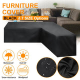 210X270X85Cm Black Outdoor Corner Sofa Cover For Garden Furniture-1915196662683406340