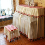 Lace Embroidered Piano Dust Cover - 150X35X110Cm-1915198326035320840