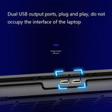 Sea Blue Dual Fan Laptop Cooling Stand - Adjustable-1915197646180585477
