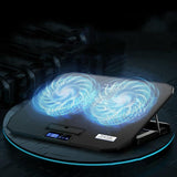 Sea Blue Dual Fan Laptop Cooling Stand - Adjustable-1915197646180585478