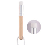 6-Piece Soft Nasal Washing Brush Set For Blackhead Removal And Deep Cleansing - Flat Head Wood Silver-1915197714342219781