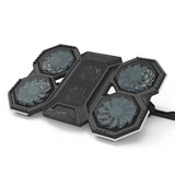 Usb Fan Stand With Phone Holder And Blue Light - 6 Fans-1915198337087311874