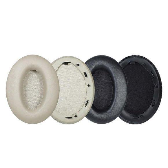 2 Leather Headset Earmuffs For Sony 1000Xm4 - Champagne Lambskin No Snap-1915197644129570817