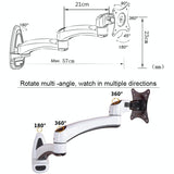 White Dual-Section Telescopic Monitor Stand - Wall-Mounted-1915196926589014018