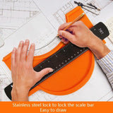 Metal Profile Contour Utensils Set With 10 Ruler Straight Edge Pencil And Screwdriver - Locking Feature-1915197636621766662