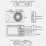 Retro 4K Digital Camera With 2.7 Lcd Screen - 30W Standard White-1915198358021083141