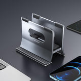Grey H-Type Alloy Laptop Storage Rack - Automatic Gravity-1915196886558576647