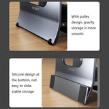Grey H-Type Alloy Laptop Storage Rack - Automatic Gravity-1915196886558576646