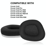 Black Lamb Leather Earpads For Corsair Void Pro Elite - Set Of 2-1915197266432495618