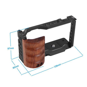 Wooden Handle Alloy Rabbit Cage For Sony Zv-E10 Camera - Black-1915196966673977345