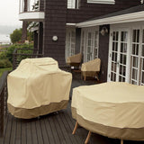 Waterproof Bbq Cover With Sundry Bag - Oxford Cloth 170X61X117Cm Beige-1915196658686234628