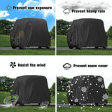 Waterproof Golf Cart Scooter Cover - 285X122X168Cm - Black-1915196650406678533